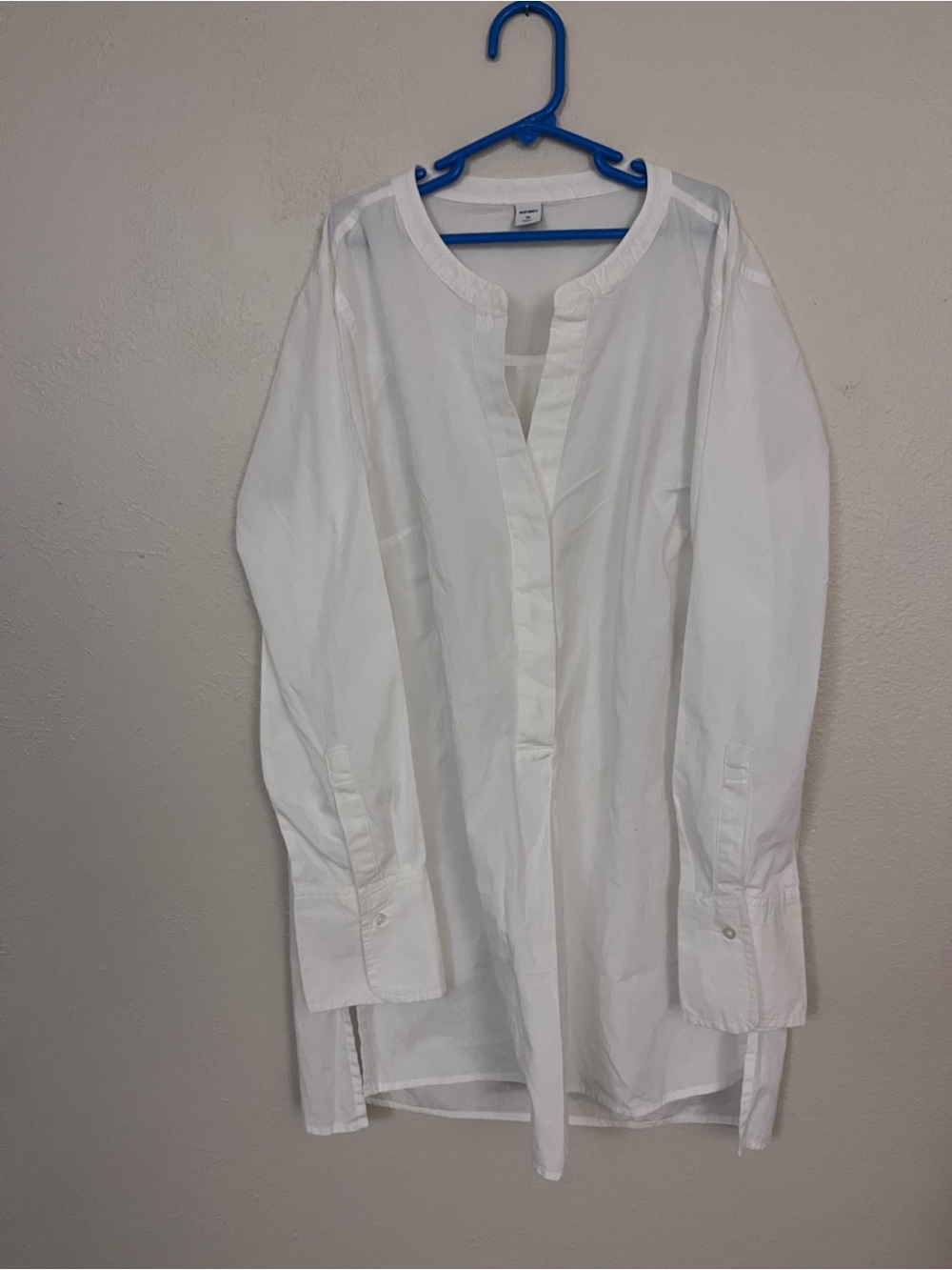 Women’s Old Navy White Pullover Poplin Tunic Blouse size medium